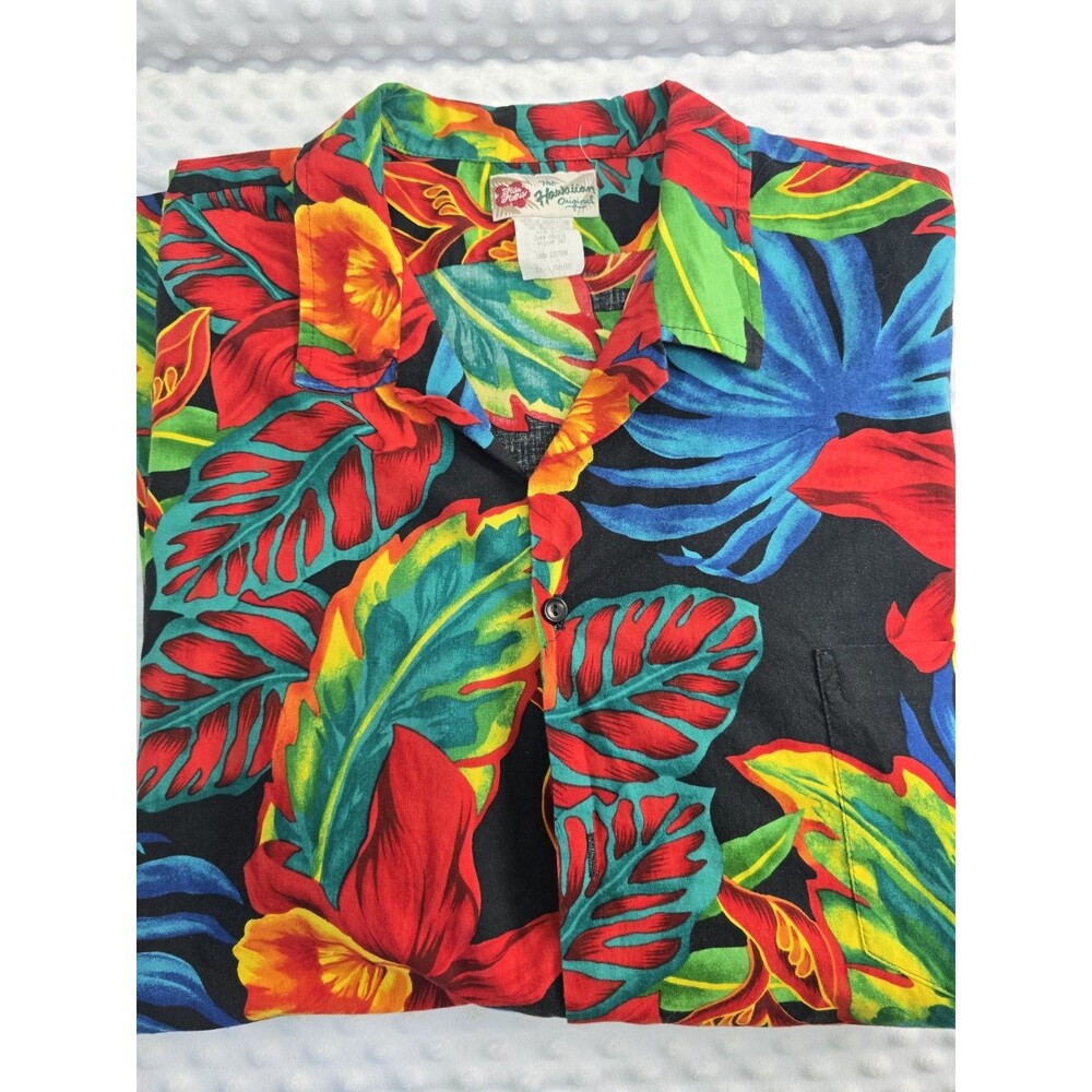 The Hawaiian Original Hilo Hattie 3XL Men Short Sleeve Cotton Shirt Vibrant READ - Picture 8 of 11